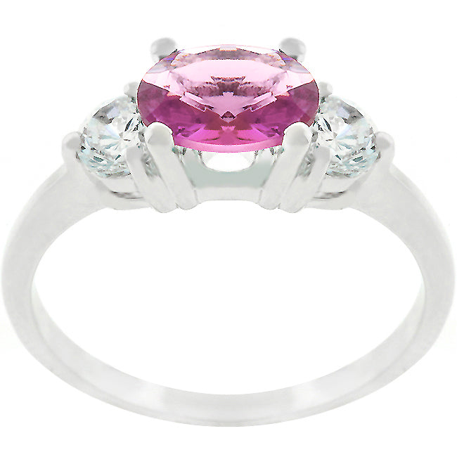 Oval Three-Stone Cubic Zirconia Ring