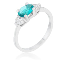 Mariah 1.2ct Aqua Crystal Rhodium Ring