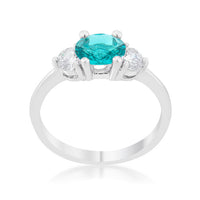 Mariah 1.2ct Aqua Crystal Rhodium Ring