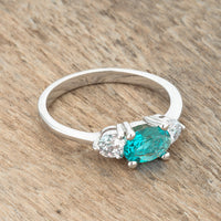 Mariah 1.2ct Aqua Crystal Rhodium Ring