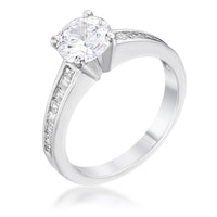 Cathedral Cubic Zirconia Engagement Ring