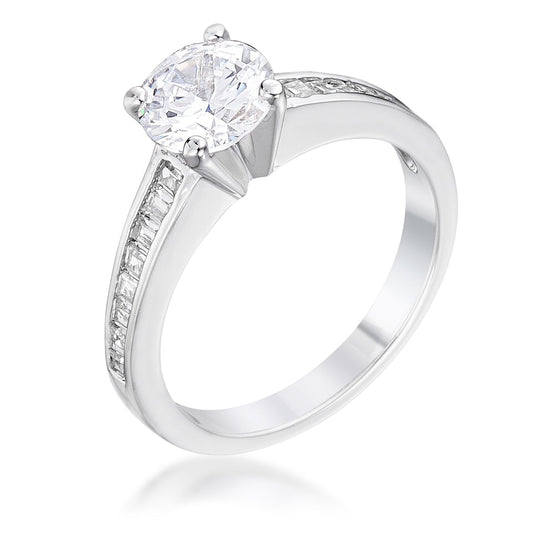 Cathedral Cubic Zirconia Engagement Ring