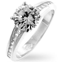 Cathedral Cubic Zirconia Engagement Ring