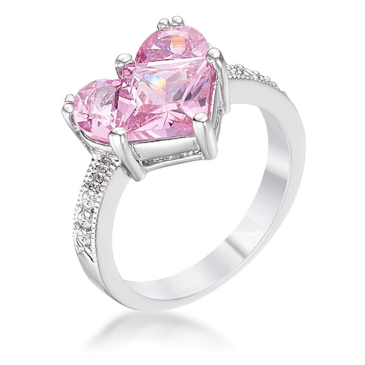 Sweetheart Engagement Ring (Red Cubic Zirconia)