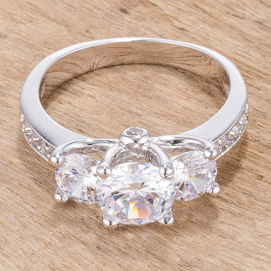 Elizabeth Round Cubic Zirconia Engagement Ring