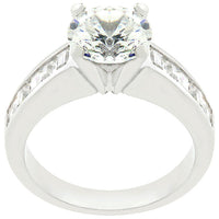 Classic Rhodium Plated Engagement Ring