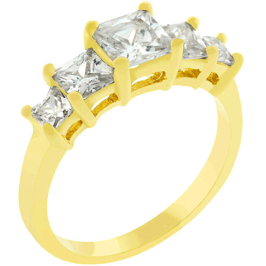 5-Stone Goldtone Anniversary Ring