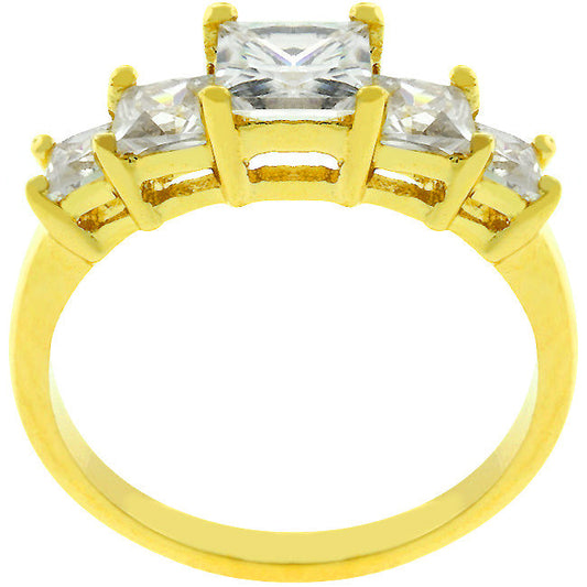 5-Stone Goldtone Anniversary Ring
