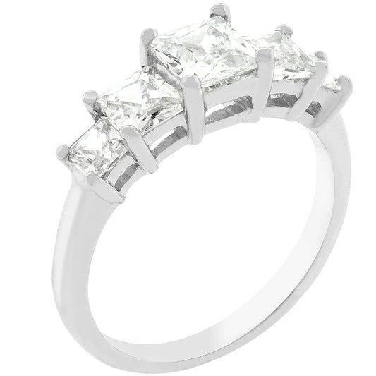 5-Stone Anniversary Ring in Rhodium