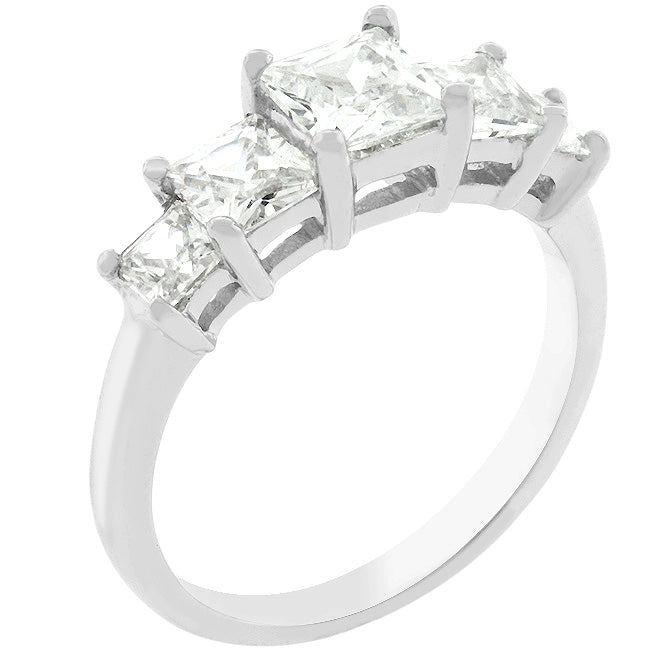5-Stone Anniversary Ring in Rhodium