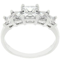 5-Stone Rhodium-Plated Anniversary Ring