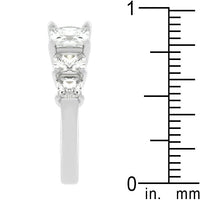 5-Stone Rhodium-Plated Anniversary Ring