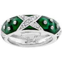 Marbled Forest Green Enamel Eternity Ring