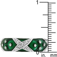 Marbled Forest Green Enamel Eternity Ring
