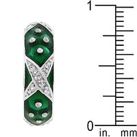 Marbled Forest Green Enamel Eternity Ring