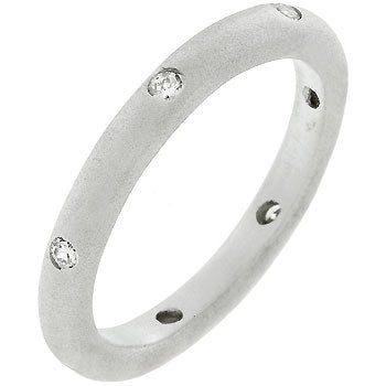 Matte Silver Eternity Band