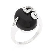 Black Onyx Egg Cocktail Ring