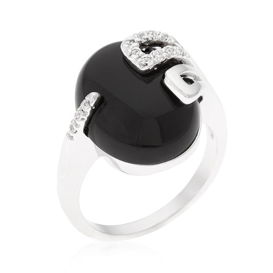 Black Onyx Egg Cocktail Ring