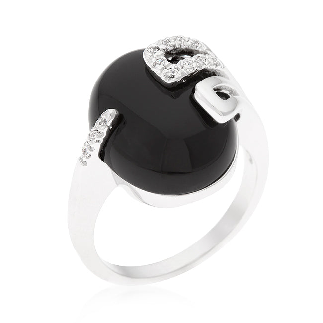 Black Onyx Egg Cocktail Ring