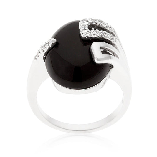 Black Onyx Egg Cocktail Ring