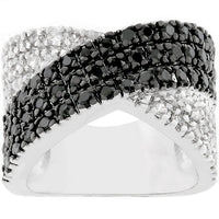 Two-Tone Cross Pattern Cocktail Ring