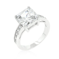 Princess Cut Raised Pave Engagement Ring