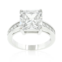 Princess Cut Raised Pave Engagement Ring