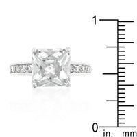Princess Cut Raised Pave Engagement Ring