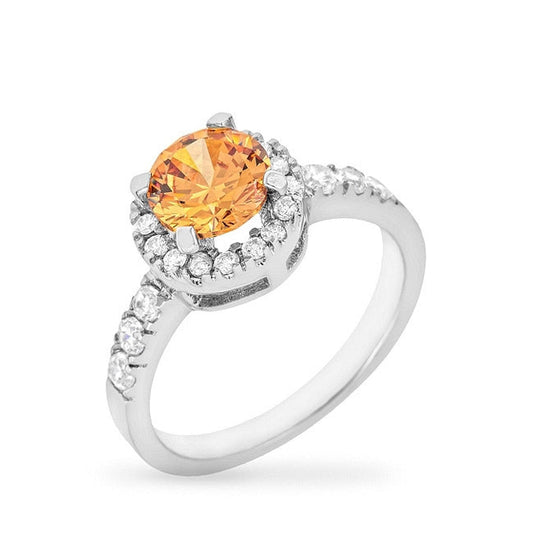 Champagne Crown Cubic Zirconia Ring