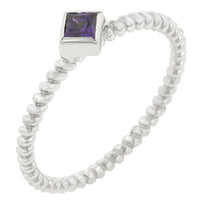 Petite Twisted Amethyst Solitaire Ring