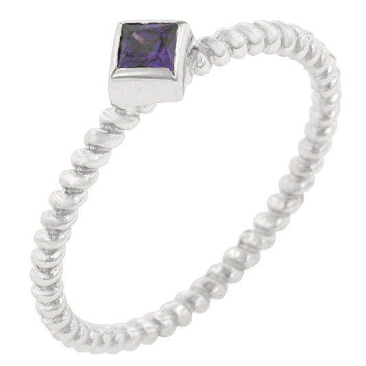 Petite Twisted Amethyst Solitaire Ring