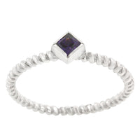 Petite Twisted Amethyst Solitaire Ring