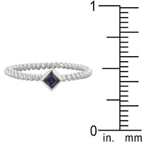 Petite Twisted Amethyst Solitaire Ring