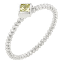 Petite Twisted Peridot Solitaire Ring