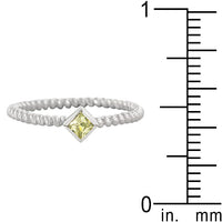 Petite Twisted Peridot Solitaire Ring