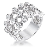 Tiered Contemporary Ring with Clear Cubic Zirconia