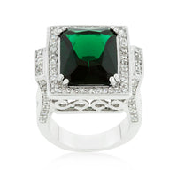 Emerald Green Cushion Cocktail Ring
