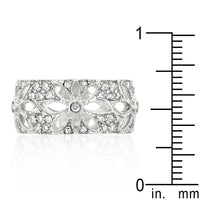 Crystal Floral Filigree Eternity Band