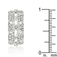 Floral Crystal Filigree Eternity Band