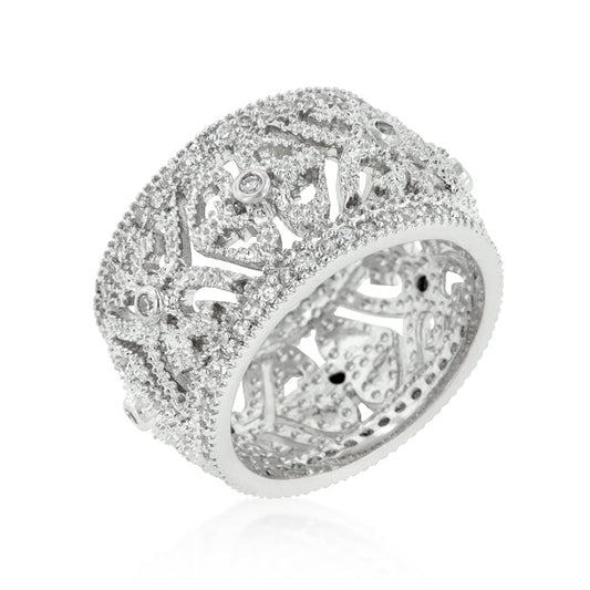 Filigree Crest Pavé Eternity Ring