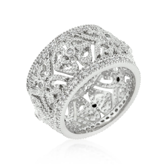Filigree Crest Pavé Eternity Ring