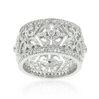 Filigree Crest Pavé Eternity Ring
