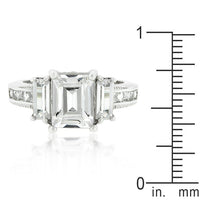 Emerald Cut Triplet Engagement Ring