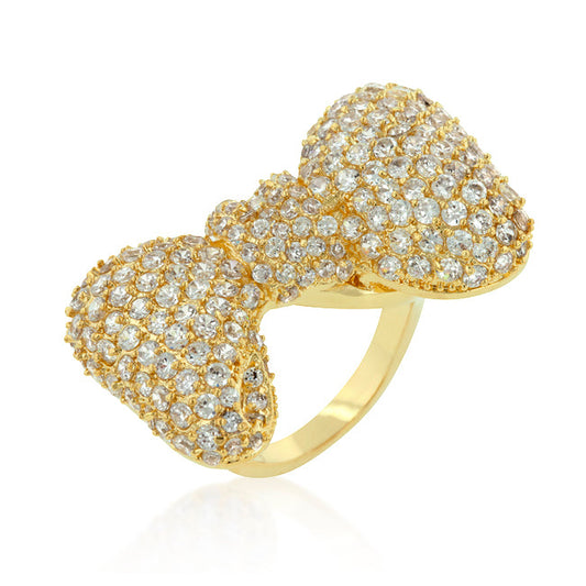 Bow Tie Pave Cubic Zirconia Ring