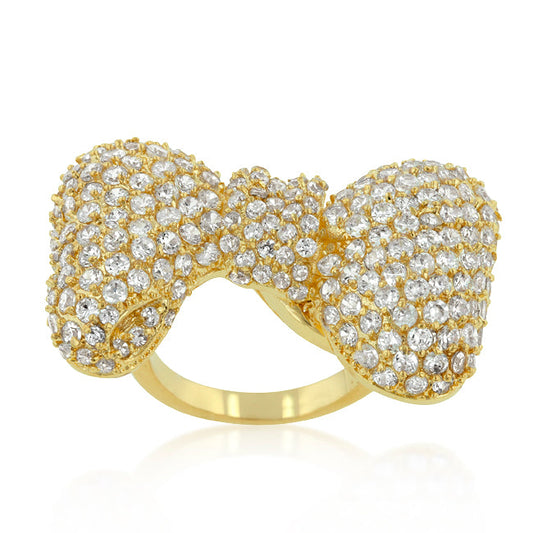 Bow Tie Pave Cubic Zirconia Ring