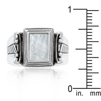 White Cats Eye Cocktail Ring