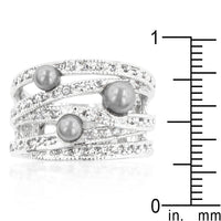 Gray Simulated Pearl Cocktail Ring