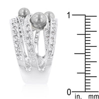 Gray Simulated Pearl Cocktail Ring