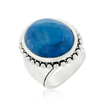 Vintage Blue Oval Cocktail Ring