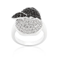 Baby Chick Cubic Zirconia Ring, Black and White